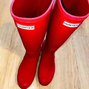Red Hunter Rain boots